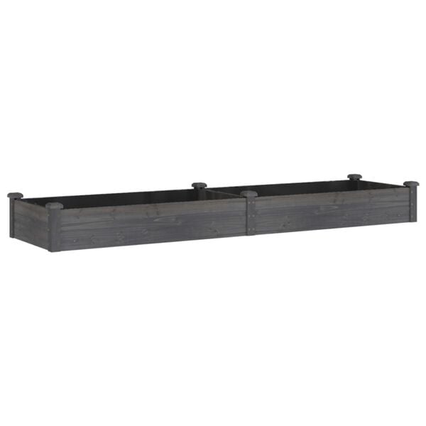 vidaXL Ζαρντινιέρα Υπερυψ. με Επένδυση Γκρι 240x60x25 εκ. Μασίφ Ελάτη
