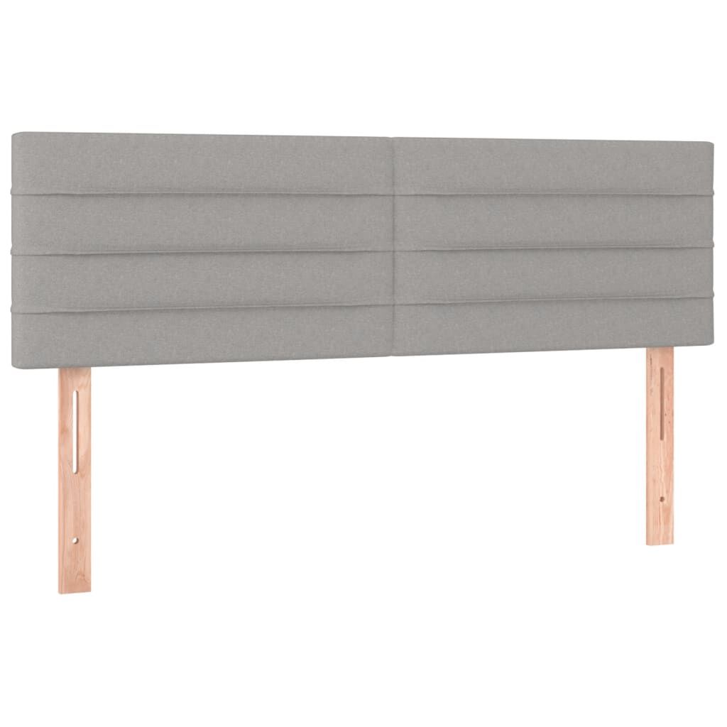 vidaXL Κρεβάτι Boxspring με Στρώμα Ανοιχτό Γκρι 140x190 εκ. Υφασμάτινο