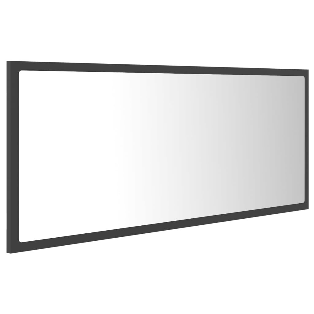 vidaXL Καθρέφτης Μπάνιου με LED Γκρι 100x8,5x37 εκ. από Ακρυλικός