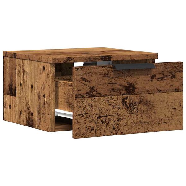 vidaXL Κομοδίνο Επιτοίχιο Παλιό Ξύλο 34 x 30 x 20 εκ.