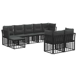 vidaXL &Sigma;&epsilon;&iota;&rho;ά &Kappa;&alpha;&nu;&alpha;&pi;έ &Epsilon;&xi;&omega;&tau;&epsilon;&rho;&iota;&kappa;&omicron;ύ 6 pcs &Mu;&alpha;ύ&rho;&omicron; &kappa;&alpha;&iota; &Sigma;&kappa;&omicron;ύ&rho;&omicron; &Gamma;&kappa;&rho;ί&zeta;&omicron;