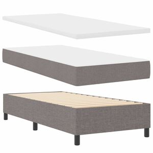 vidaXL Κρεβάτι με ελατήρια με στρώμα Taupe 90 x 190 cm ύφασμα