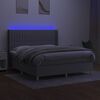 vidaXL &Kappa;&rho;&epsilon;&beta;ά&tau;&iota; Boxspring &mu;&epsilon; &Sigma;&tau;&rho;ώ&mu;&alpha; & LED &Alpha;&nu;.&Gamma;&kappa;&rho;&iota; 160x200&epsilon;&kappa;. &Upsilon;&phi;&alpha;&sigma;&mu;ά&tau;&iota;&nu;&omicron;