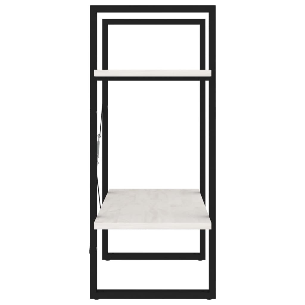 vidaXL Βιβλιοθήκη με 2 Ράφια Λευκή 60x30x70 εκ. από Μασίφ Ξύλο Πεύκου