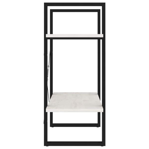 vidaXL Βιβλιοθήκη με 2 Ράφια Λευκή 60x30x70 εκ. από Μασίφ Ξύλο Πεύκου