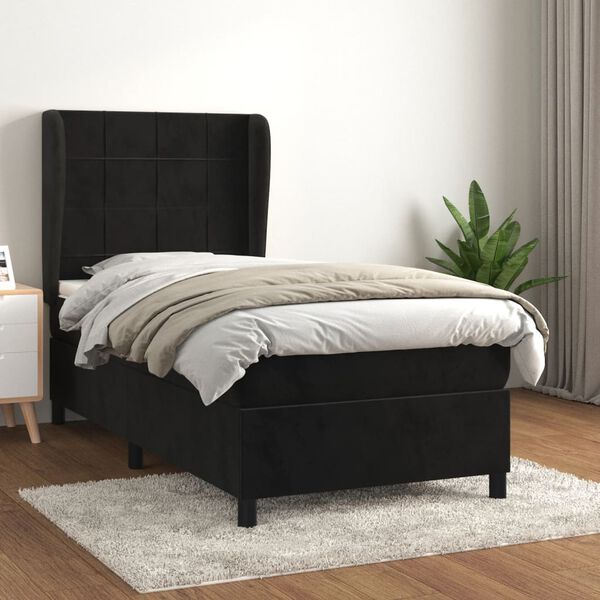 vidaXL &Kappa;&rho;&epsilon;&beta;ά&tau;&iota; Boxspring &mu;&epsilon; &Sigma;&tau;&rho;ώ&mu;&alpha; &Mu;&alpha;ύ&rho;&omicron; 80 x 200 &epsilon;&kappa;. &Beta;&epsilon;&lambda;&omicron;ύ&delta;&iota;&nu;&omicron;