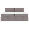 vidaXL Οθωμανικό κρεβάτι με στρώματα Taupe 180x200cm ύφασμα