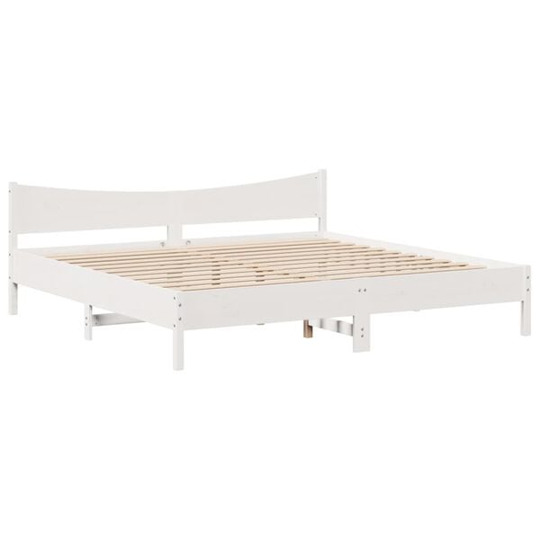vidaXL Πλαίσιο Κρεβατιού με Κεφαλάρι 180x200 εκ. από Μασίφ Ξύλο Πεύκου