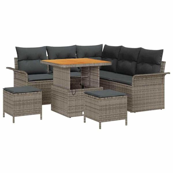 vidaXL Σετ Καναπέ Κήπου 8 pcs Γκρι συνθετικό ρατάν