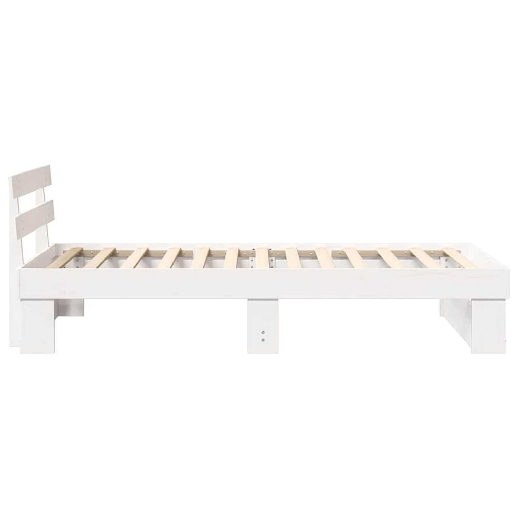 vidaXL Σκελετός Κρεβατιού Λευκό 90 x 190 cm Μασίφ ξύλο πεύκου