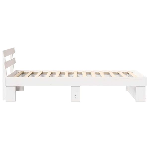 vidaXL Σκελετός Κρεβατιού Λευκό 90 x 190 cm Μασίφ ξύλο πεύκου