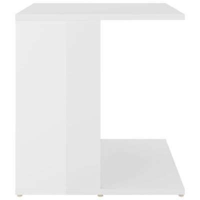 vidaXL Τραπέζι Βοηθητικό Γυαλιστερό Λευκό 45 x 45 x 48 εκ. Μοριοσανίδα