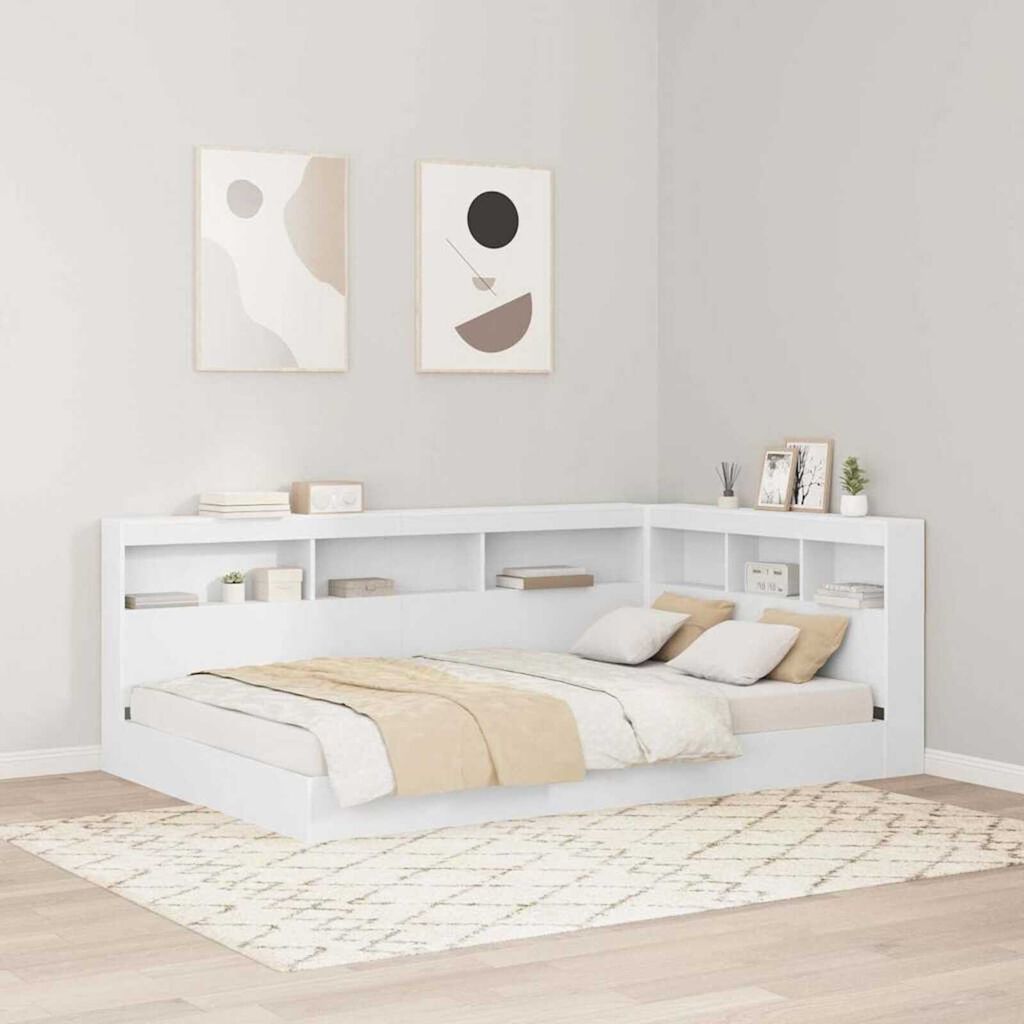 vidaXL Κεφαλάρι Αποθήκης με ράφι Λευκό 120 cm Επεξεργασμένο ξύλο