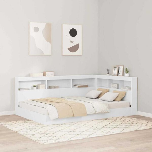 vidaXL Κεφαλάρι Αποθήκης με ράφι Λευκό 120 cm Επεξεργασμένο ξύλο