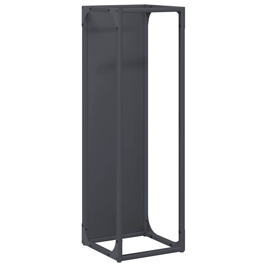 vidaXL Ράφι για καυσόξυλα Ανθρακί 25x25x80 cm Ατσάλι ψυχρής έλασης