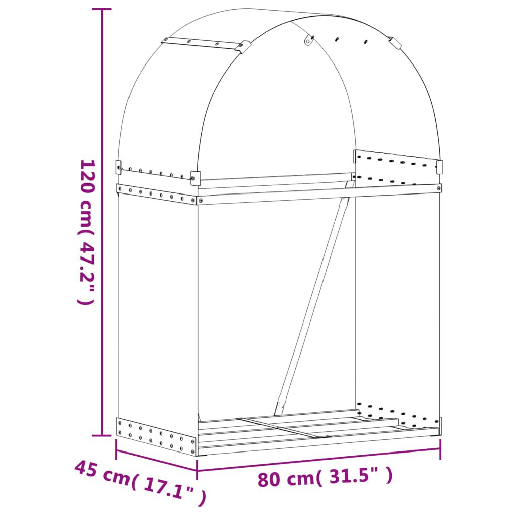 vidaXL Ξυλοθήκη Πράσινη 80 x 45 x 120 εκ. από Γαλβανισμένο Ατσάλι