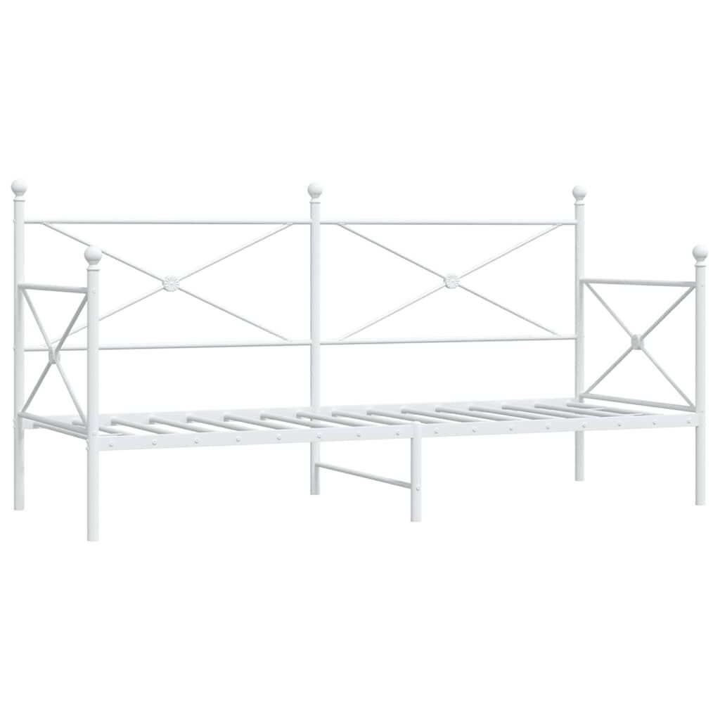 vidaXL Κρεβάτι ημέρας χωρίς στρώμα Λευκό 80x200 cm Ατσάλι