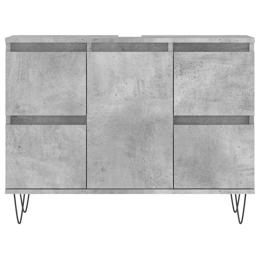 vidaXL Ντουλάπι Μπάνιου Γκρι Σκυροδέματος 80x33x60 εκ. Επεξ. Ξύλο