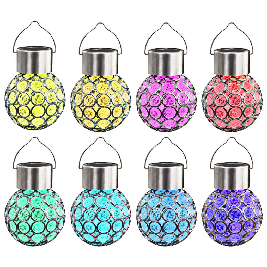 vidaXL Φωτιστικά Ηλιακά Κρεμαστά LED RGB 8 τεμ.