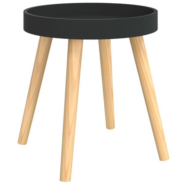 vidaXL Βοηθητικό Τραπέζι Μαύρο 38x38x40 εκ. Επεξ. Ξύλο & Μασίφ Πεύκο