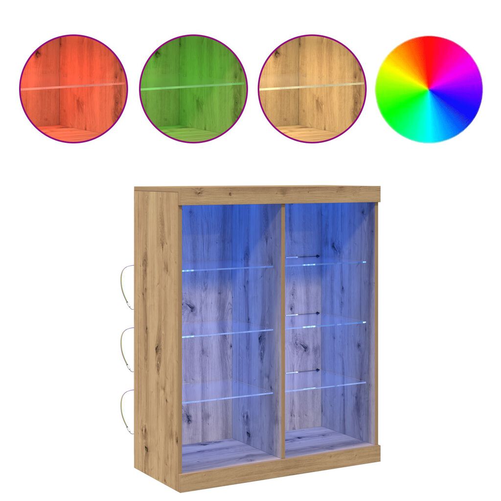 vidaXL Μπουφές με LED Φώτα Artisan Oak 41x37x100 εκ.