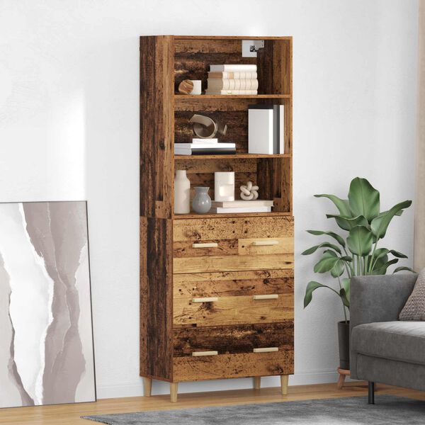 vidaXL Highboard &Pi;&alpha;&lambda;&iota;ό &Xi;ύ&lambda;&omicron; 69,5 x 32,5 x 180 &epsilon;&kappa; &Epsilon;&pi;&epsilon;&xi;&epsilon;&rho;&gamma;&alpha;&sigma;&mu;έ&nu;&omicron; &xi;ύ&lambda;&omicron;