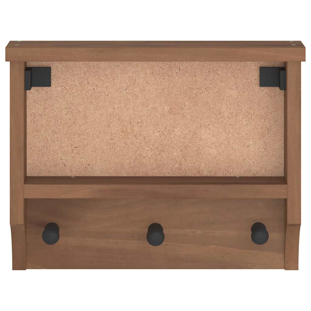 vidaXL Επίτοιχη κρεμάστρα παλτών SANDNES 45x12x35 εκ.Πεύκο μασίφ ξύλο