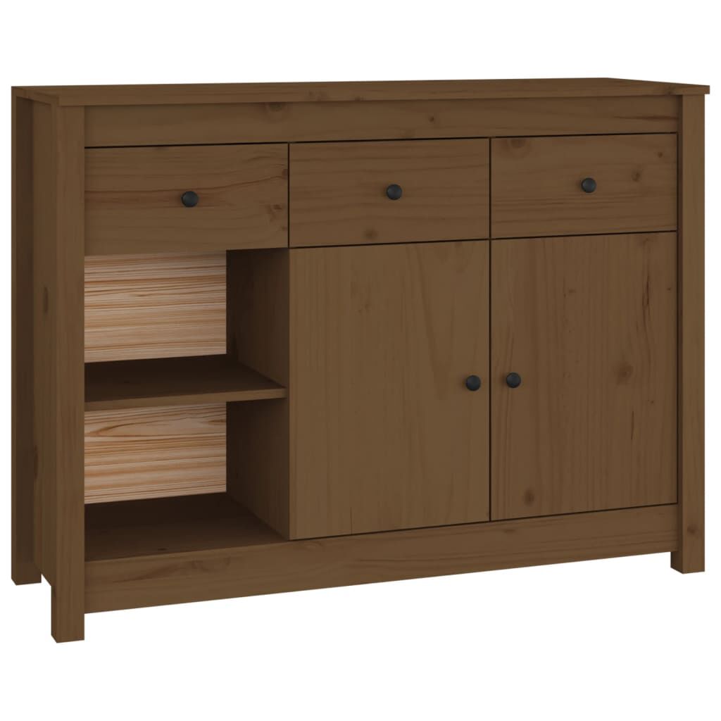 vidaXL Ντουλάπι Καφέ Μελί 100x35x74 εκ. από Μασίφ Ξύλο Πεύκου