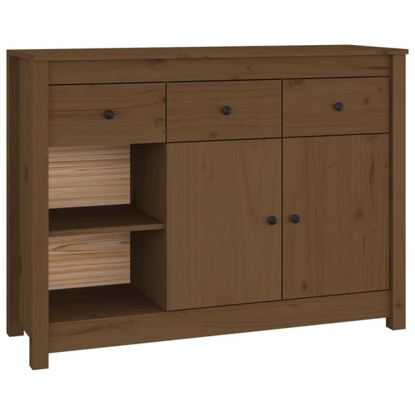 vidaXL Ντουλάπι Καφέ Μελί 100x35x74 εκ. από Μασίφ Ξύλο Πεύκου