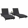 vidaXL Ήλιος Λάουτζερ 3 pcs Μαύρο 40 x 40 x 40.5 εκ συνθετικό ρατάν
