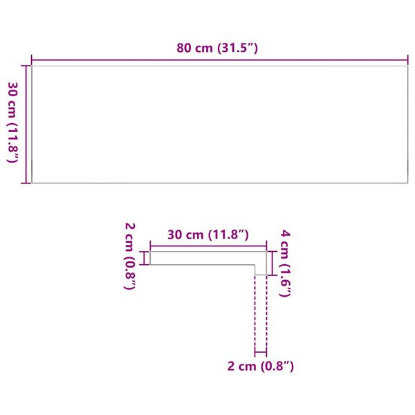 vidaXL Πατάκια Σκάλας 2 τεμ. 80x30x2 εκ. Ακατέργαστο Μασίφ Ξύλο Δρυός