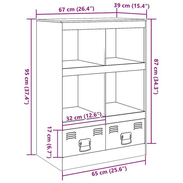 vidaXL Ντουλάπι Ανθρακί 67 x 39 x 95 εκ. από Ατσάλι