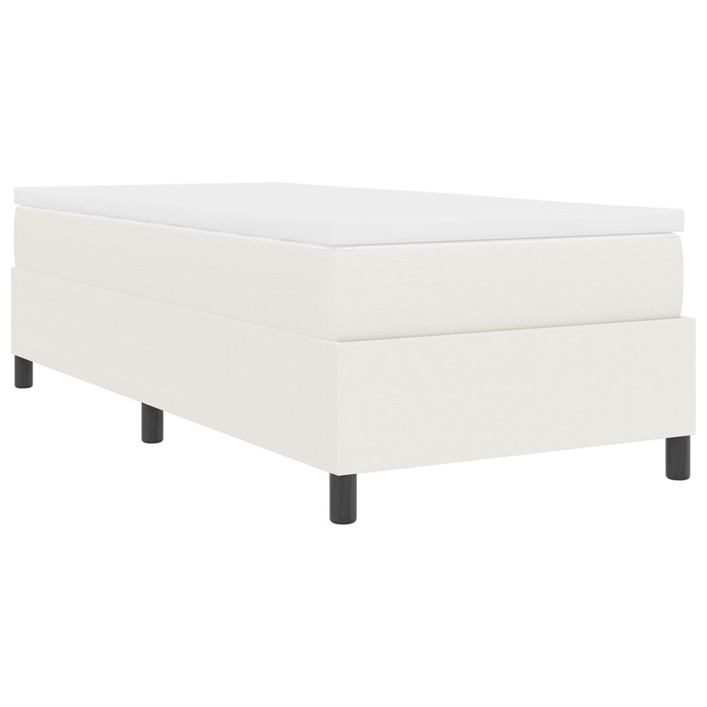 vidaXL Box Spring Bed με Στρώμα Κρέμα Μονό Ύφασμα Κορντουρό