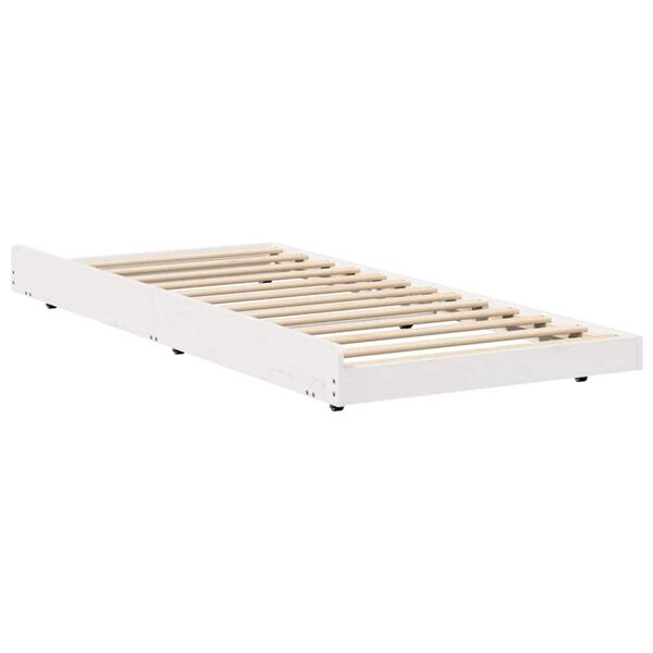 vidaXL Σκελετός Κρεβατιού Λευκό 100 x 200 cm Μασίφ ξύλο πεύκου