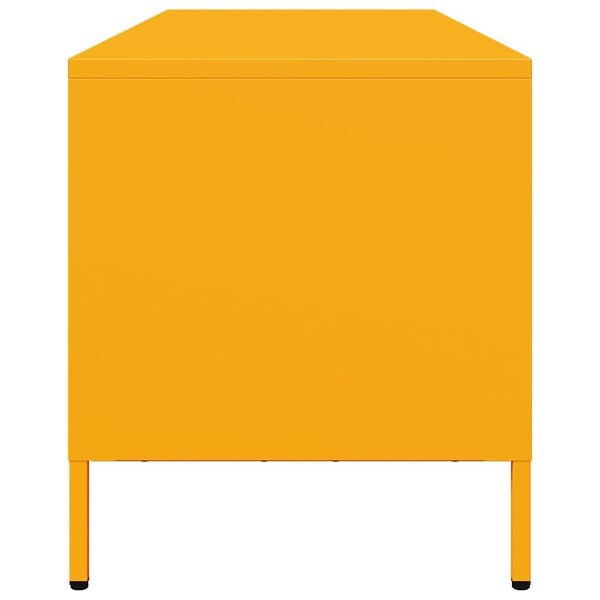 vidaXL Έπιπλο Τηλεόρασης Μουσταρδί 135x39x43,5 εκ Ατσάλι Ψυχρής Έλασης