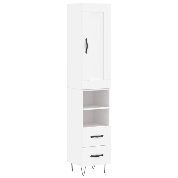 vidaXL Ντουλάπι Λευκό 34,5 x 34 x 180 εκ. από Επεξεργασμένο Ξύλο
