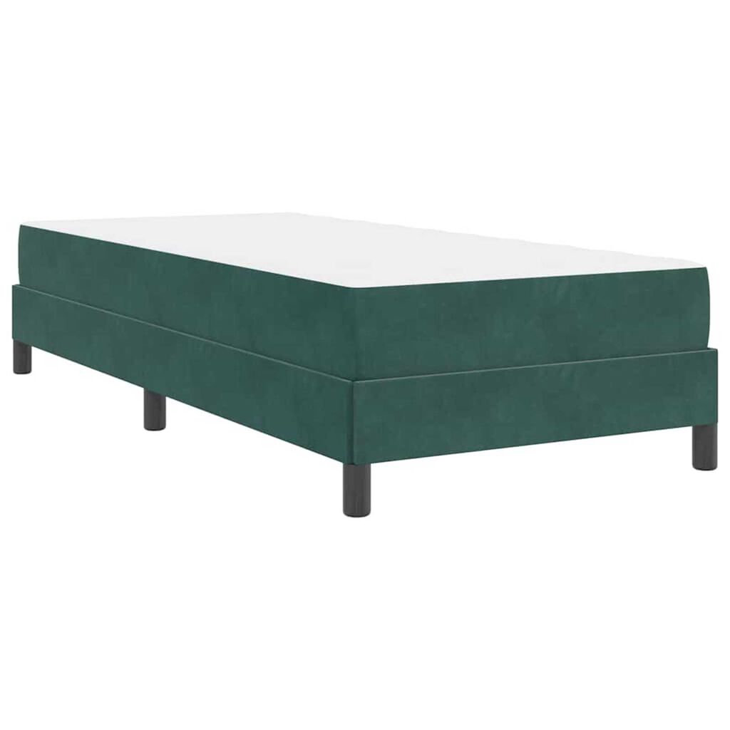 vidaXL Κρεβάτι box spring με στρώμα Σκούρο Πράσινο 80 x 200 cm Βελούδο