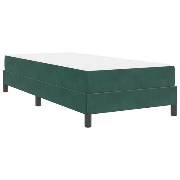 vidaXL Κρεβάτι box spring με στρώμα Σκούρο Πράσινο 80 x 200 cm Βελούδο