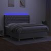 vidaXL &Kappa;&rho;&epsilon;&beta;ά&tau;&iota; Boxspring &mu;&epsilon; &Sigma;&tau;&rho;ώ&mu;&alpha; & LED &Alpha;&nu;.&Gamma;&kappa;&rho;&iota; 180x200&epsilon;&kappa;. &Upsilon;&phi;&alpha;&sigma;&mu;ά&tau;&iota;&nu;&omicron;