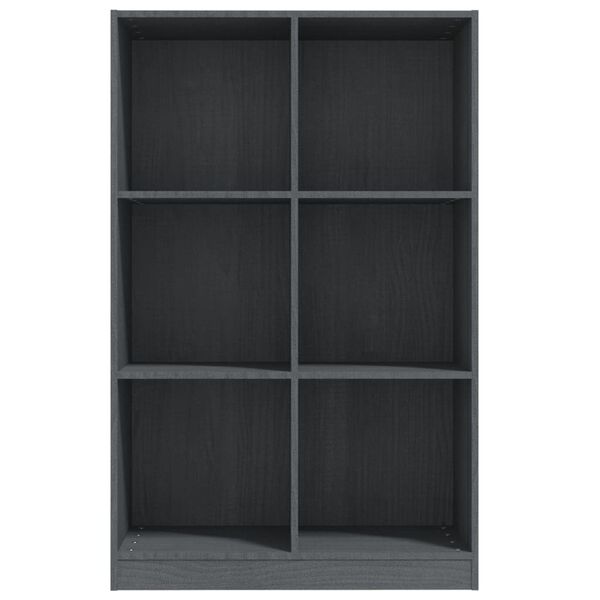 vidaXL Βιβλιοθήκη Γκρι 70 x 33 x 110 εκ. από Μασίφ Ξύλο Πεύκου