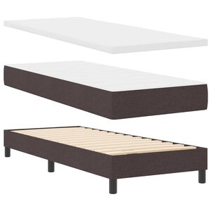 vidaXL Κρεβάτι box spring με στρώμα με στρώμα Σκούρο Καφέ 80 x 200 cm