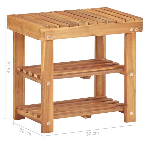 vidaXL Παπουτσοθήκη 50 x 32 x 45 εκ. από Μασίφ Ξύλο Ακακίας