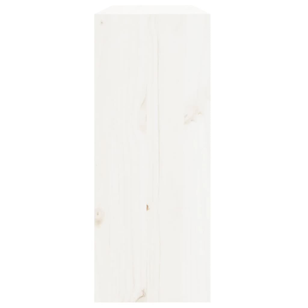 vidaXL Κάβα Κρασιών Λευκό 62 x 25 x 62 εκ. από Μασίφ Ξύλο Πεύκου