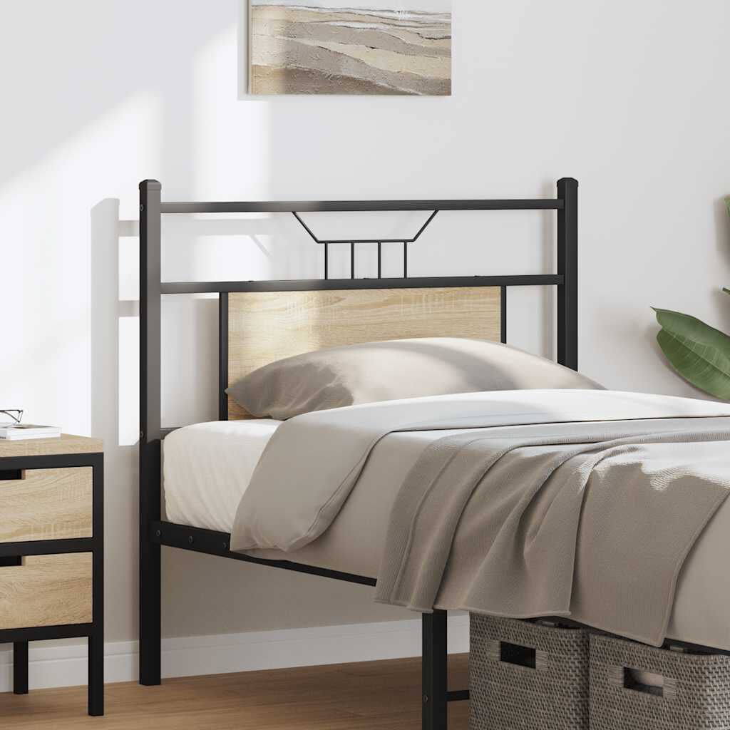 vidaXL Κεφαλάρι Sonoma Δρυς 90 εκ. Επεξεργασμένο Ξύλο/Ατσάλι