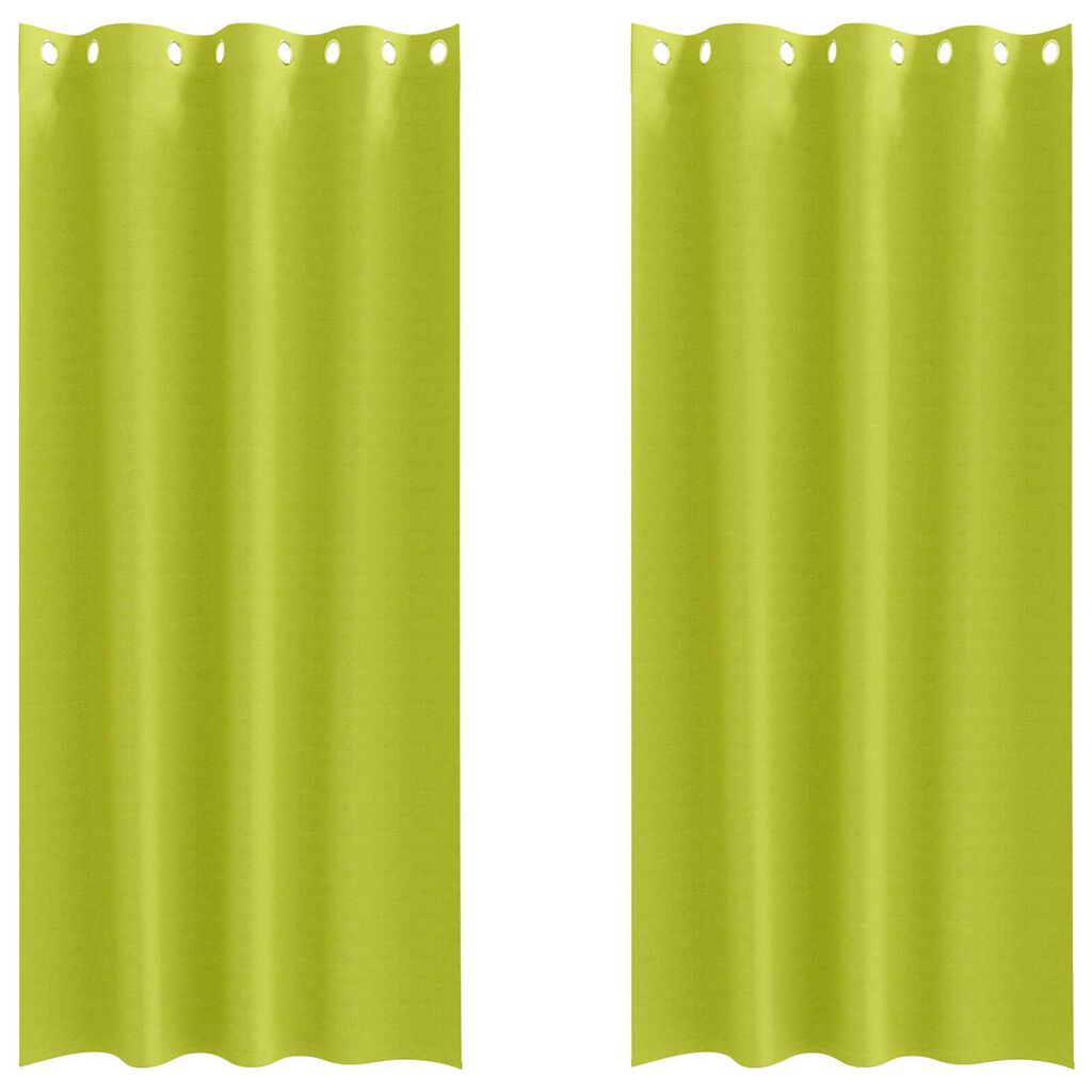vidaXL Κουρτίνες με κουρτίνες 2 pcs Λαχανί 225 x 140 εκ. Πολυεστέρας
