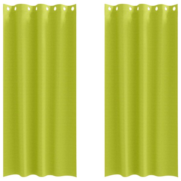 vidaXL Κουρτίνες με κουρτίνες 2 pcs Λαχανί 225 x 140 εκ. Πολυεστέρας