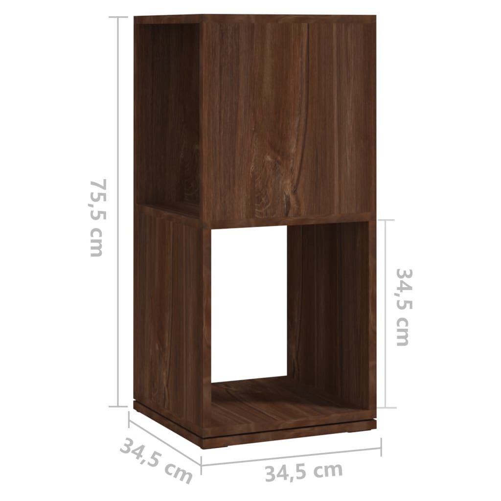vidaXL Ντουλάπι Περιστρ. Καφέ Δρυς 34,5x34,5x75,5 εκ. Επεξ. Ξύλο