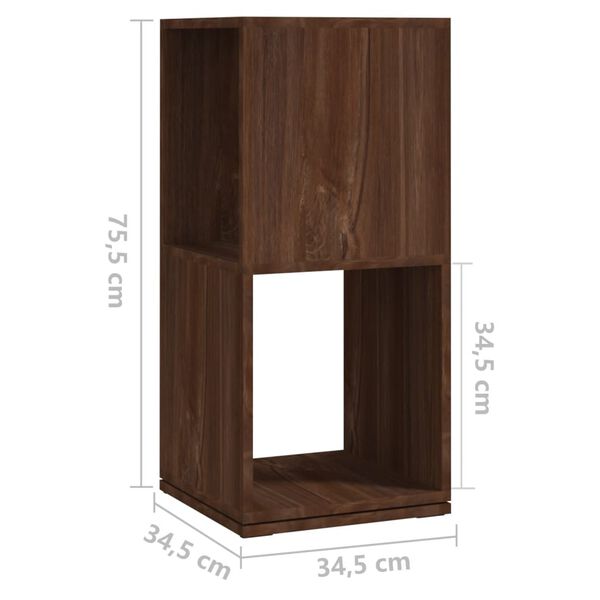 vidaXL Ντουλάπι Περιστρ. Καφέ Δρυς 34,5x34,5x75,5 εκ. Επεξ. Ξύλο