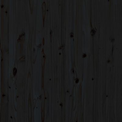vidaXL Κεφαλάρι Τοίχου Μαύρο 106x3x91,5 εκ. από Μασίφ Ξύλο Πεύκου