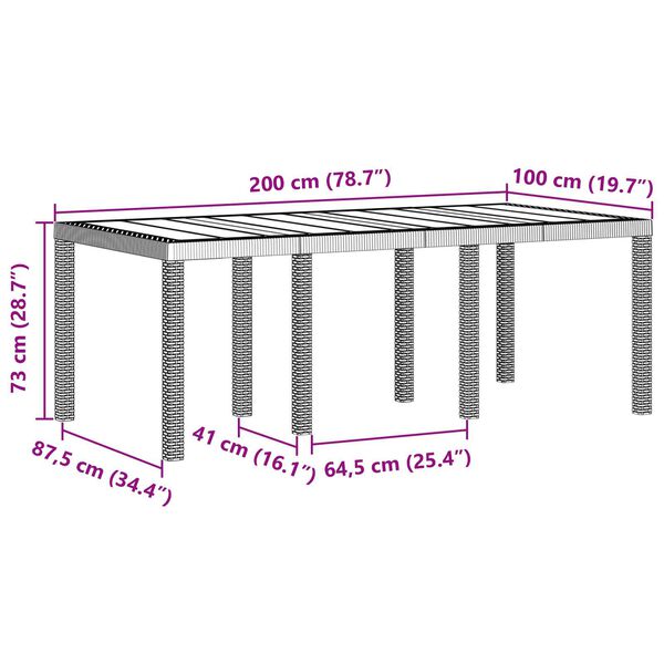 vidaXL Σετ Τραπεζαρίας Κήπου 7 pcs Ανοιχτό γκρι Large Πλαστικό